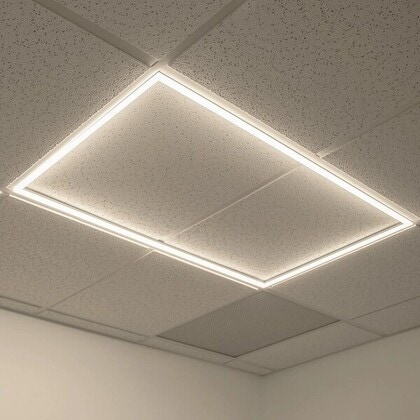 LEd grid frame installed in a drop ceiling Grid frame installed in a drop ceiling