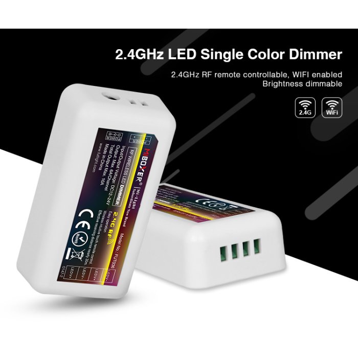 Led single color dimmer with remote controller outlet