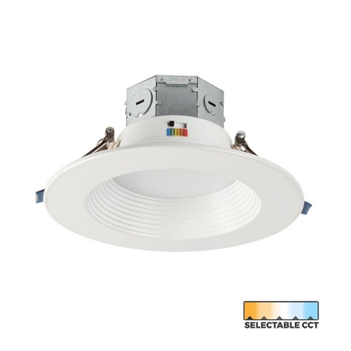 6" LED Recessed Downlight with Built-In Junction Box - Selectable CCT - Dimmable - Baffle Trim - Up To 1,125 Lumens 6" LED Recessed Downlight with Built-In Junction Box - Selectable CCT - Dimmable - Baffle Trim - Up To 1,125 Lumens