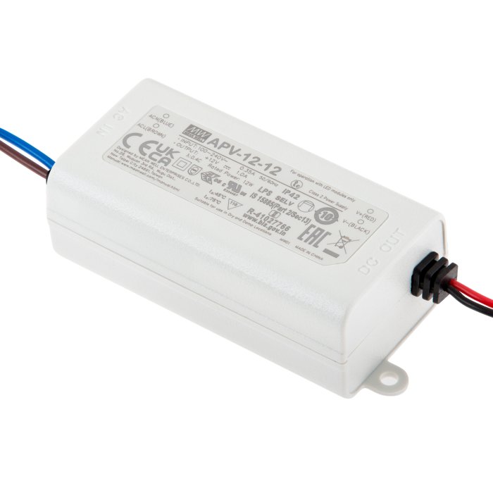 Mean Well 12 VDC LED Switching Power Supply - AP Series Single Output LED Power Supply - Optional Power Cord - 12W / 16W / 25W / 35W main product photo