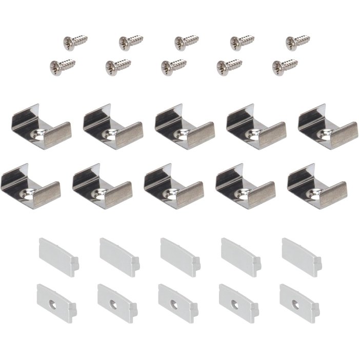 Armacost Channel Mounting Accessory Packs for Silver Anodized Easy Surface Mount Armacost Channel Mounting Accessory Packs for Silver Anodized Easy Surface Mount