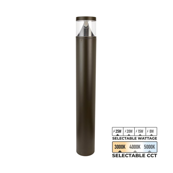 Bronze Round Flat Top LED Bollard Light with Cone Reflector - Up to 3,250 Lumens - Selectable CCT 3000K / 4000K / 5000K - Selectable Wattage 8W / 15W / 20W / 25W Bronze Round Flat Top LED Bollard Light with Cone Reflector - Up to 3,250 Lumens - Selectable CCT 3000K / 4000K / 5000K - Selectable Wattage 8W / 15W / 20W / 25W