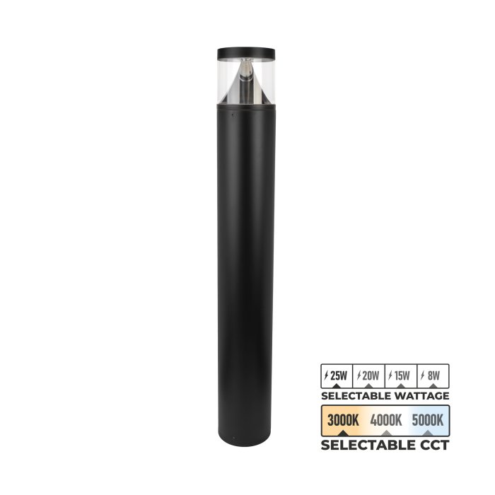 Black Round Flat Top LED Bollard Light with Cone Reflector - Up to 3,250 Lumens - Selectable CCT 3000K / 4000K / 5000K - Selectable Wattage 8W / 15W / 20W / 25W Black Round Flat Top LED Bollard Light with Cone Reflector - Up to 3,250 Lumens - Selectable CCT 3000K / 4000K / 5000K - Selectable Wattage 8W / 15W / 20W / 25W