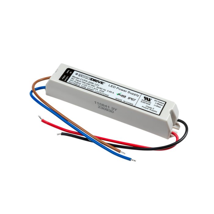 DiodeDrive 12 VDC LED Constant Voltage Power Supply - Waterproof - Optional Power Cord - 20W / 40W / 60W / 100W main product photo