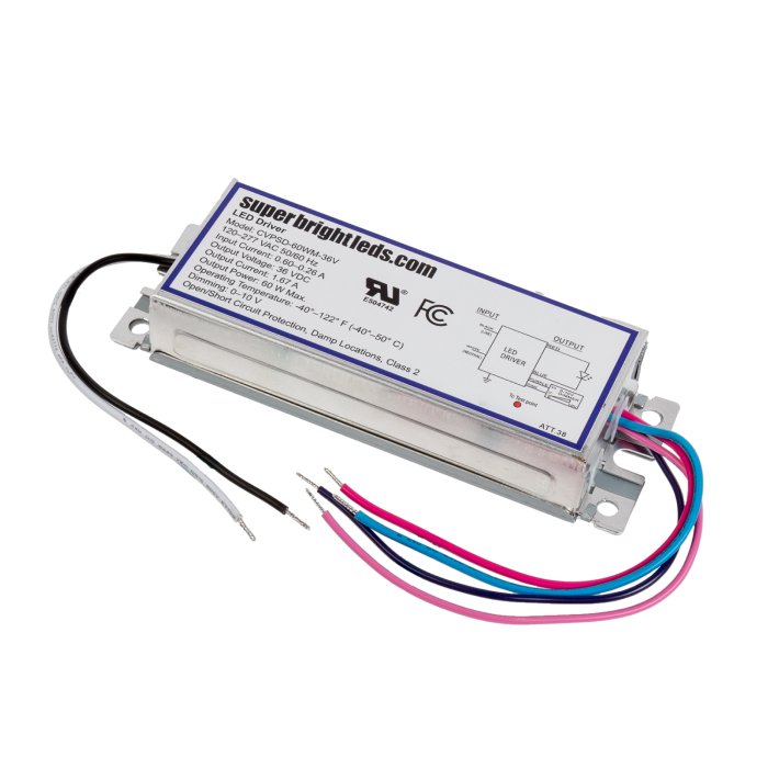 DiodeDrive 36V Dimmable LED Driver Power Supply - Waterproof - Optional Power Cord - 60W / 100W / 150W main product photo