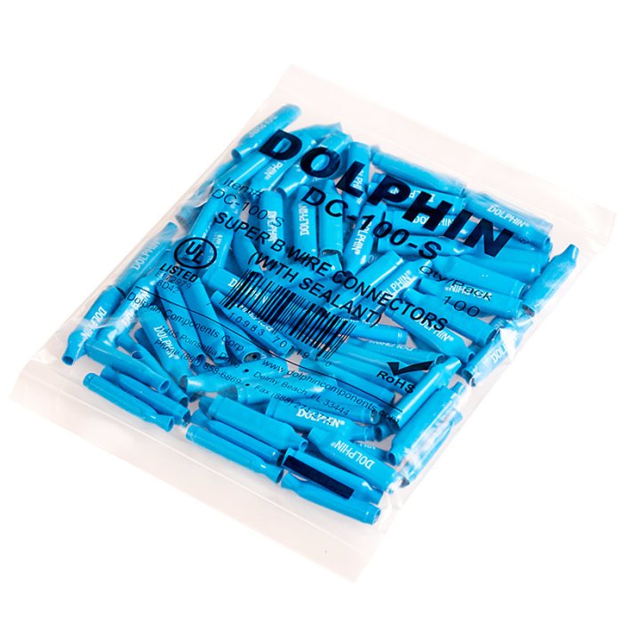 Weatherproof Dolphin Super B Connector with Sealant - 100 Pieces main product photo