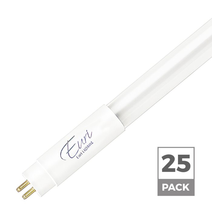 Euri Lighting 24W LED Hybrid T5 Tube - Universal Type A + B - 3,200 Lumens - 4000K - 25 Pack Euri Lighting 24W LED Hybrid T5 Tube - Universal Type A + B - 3,200 Lumens - 4000K - 25 Pack