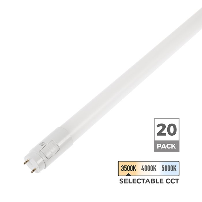 15W LED Hybrid T8 Tube - 4ft Linear Tube Light - 1,900 Lumens - Selectable CCT - Type A / Type B - 20-Pack 15W LED Hybrid T8 Tube - 4ft Linear Tube Light - 1,900 Lumens - Selectable CCT - Type A / Type B - 20-Pack