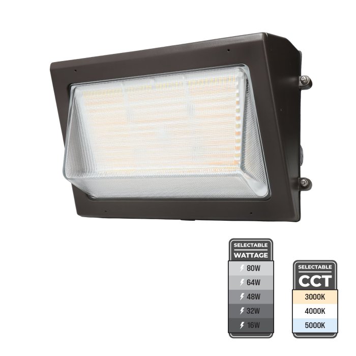 Euri Lighting LED Wall Pack - Selectable Wattage and CCT - Bypassable Photocell - Up To 11,600 Lumens - Up to 250W MH Equivalent Euri Lighting LED Wall Pack - Selectable Wattage and CCT - Bypassable Photocell - Up To 11,600 Lumens - Up to 250W MH Equivalent