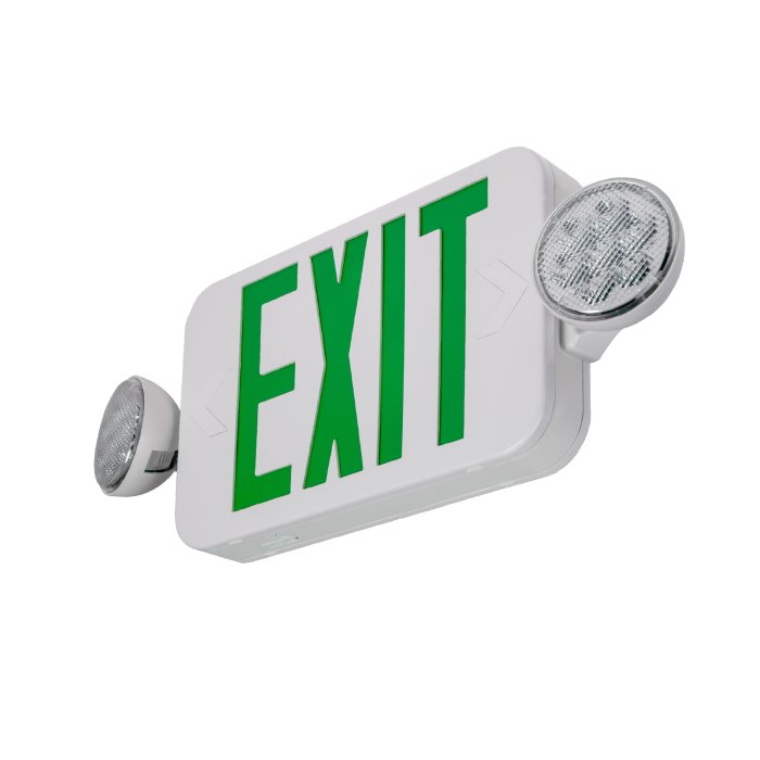 MaxLite Combination Emergency Exit Light - Emergency Backup Battery - Adjustable Light Heads - Green
MaxLite Combination Emergency Exit Light - Emergency Backup Battery - Adjustable Light Heads - Green