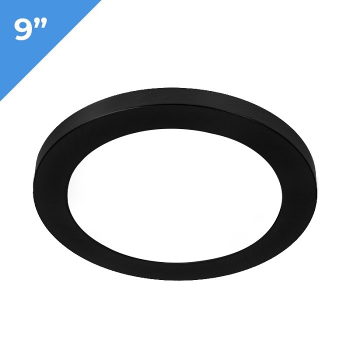 TCP 9" LED Slim Flush Mount Fixture Trim Ring - Satin Nickel / Matte Black main product photo