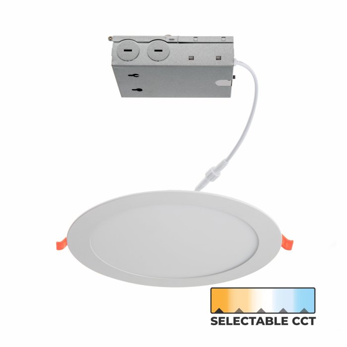 8" 18W Ultra-Thin LED Recessed Downlight - Selectable CCT - Canless - Up to 984 Lumens 8" 18W Ultra-Thin LED Recessed Downlight - Selectable CCT - Canless - Up to 984 Lumens