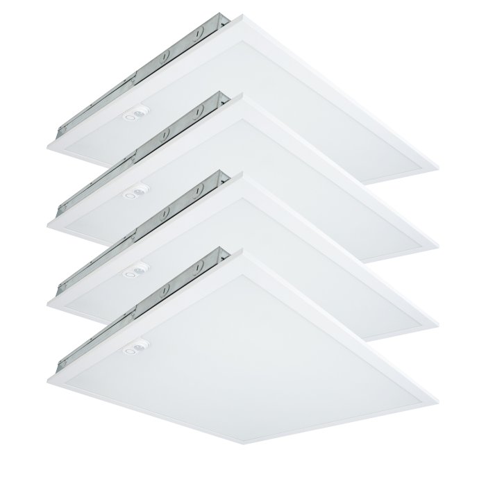 40W 2x2 LED Flat Panel Light with Bluetooth MESH Sensor - Selectable and Tunable CCT - Up to 4,520 Lumens - 4-Pack 40W 2x2 LED Flat Panel Light with Bluetooth MESH Sensor - Selectable and Tunable CCT - Up to 4,520 Lumens - 4-Pack