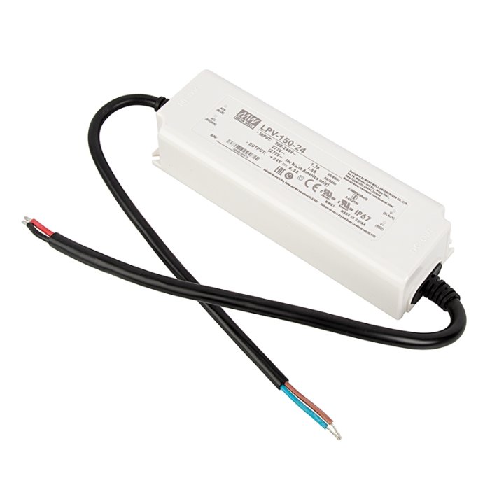 Mean Well LED Switching Power Supply - LPV Series 150W Single Output LED Power Supply - 24V DC - 180-305 VAC Mean Well LED Switching Power Supply - LPV Series 150W Single Output LED Power Supply - 24V DC - 180-305 VAC
