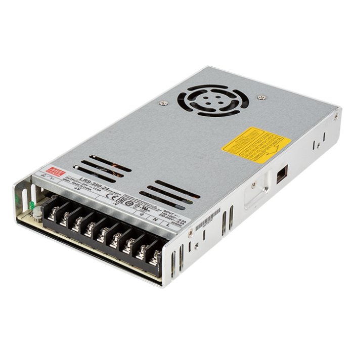 Mean Well LED Switching Power Supply - SE / LRS Series - Cooling Fan - Enclosed - 24 VDC - 350W / 450W / 600W / 1000W main product photo