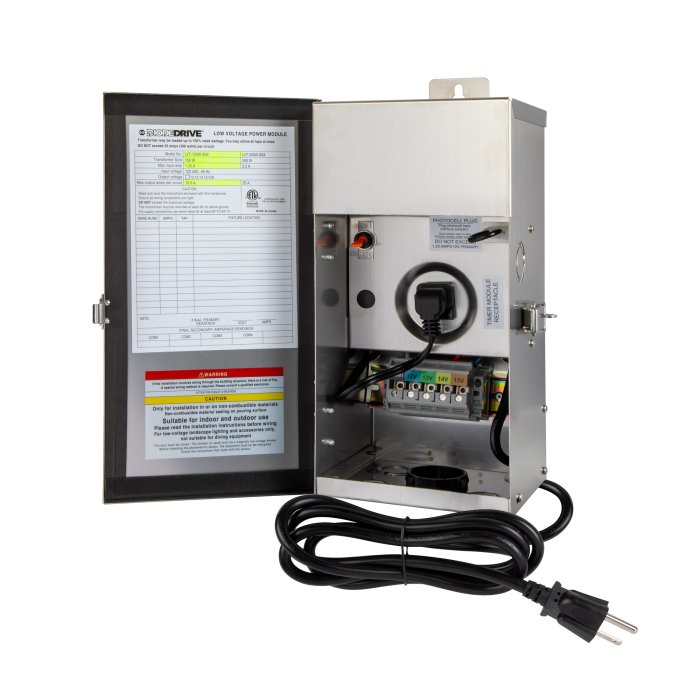 DiodeDrive 150W Low Voltage Stainless Steel Transformer - Multi-Tap 12V / 13V / 14V / 15V Output - Optional Photocell main product photo