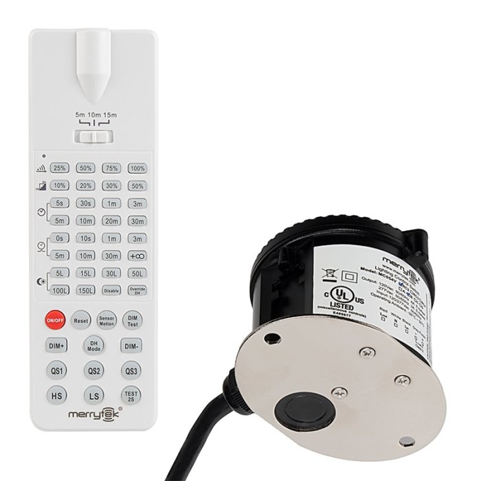 Merrytek Microwave Motion Sensor - Remote Controlled - Fixed Surface Mount - 360° Detection - 120-277 VAC main product photo
