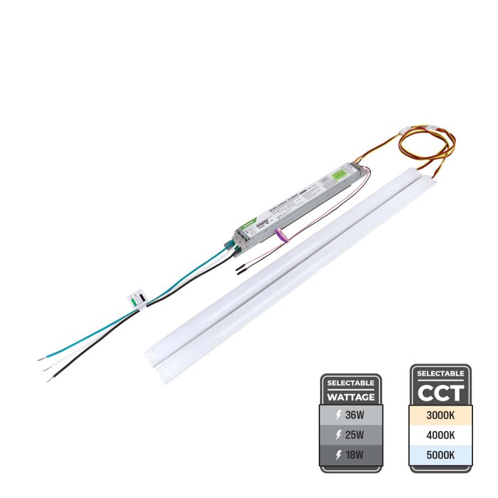 2ft Magnetic LED Retrofit Kit - 2 Light Bars - Selectable Wattage & CCT - Up to 4,320 Lumens - Ballast Bypass - 18W / 25W / 36W - 3000K / 4000K / 5000K 2ft Magnetic LED Retrofit Kit - 2 Light Bars - Selectable Wattage & CCT - Up to 4,320 Lumens - Ballast Bypass - 18W / 25W / 36W - 3000K / 4000K / 5000K