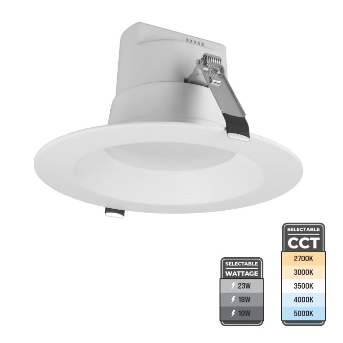 MaxLite 6” Recessed Universal Downlight - Selectable CCT and Wattage - 2700K / 3000K / 3500K / 4000K / 5000K - 10W / 18W / 23W - Up to 2,300 Lumens
MaxLite 6” Recessed Universal Downlight - Selectable CCT and Wattage - 2700K / 3000K / 3500K / 4000K / 5000K - 10W / 18W / 23W - Up to 2,300 Lumens