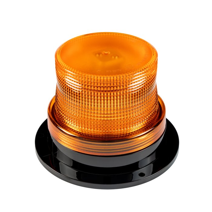 3.75” Amber LED Strobe Beacon - Quad Flash Pattern - Permanent Mount - 10-110 VDC 3.75” Amber LED Strobe Beacon - Quad Flash Pattern - Permanent Mount - 10-110 VDC
