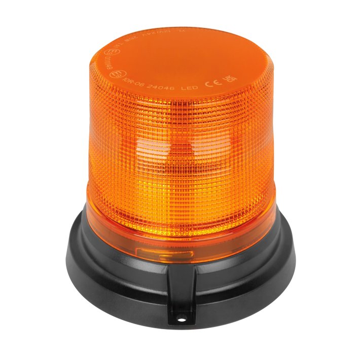 4.75” Amber LED Strobe Beacon - 7 Flash Patterns - Permanent Mount - SAE Class 1 - 12-24 VDC 4.75” Amber LED Strobe Beacon - 7 Flash Patterns - Permanent Mount - SAE Class 1 - 12-24 VDC