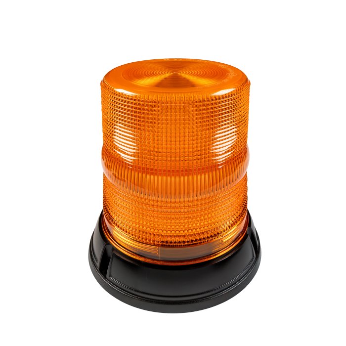 7” Amber LED Strobe Beacon - 7 Flash Patterns - Permanent Mount - SAE Class 1 - 12-24 VDC 7” Amber LED Strobe Beacon - 7 Flash Patterns - Permanent Mount - SAE Class 1 - 12-24 VDC
