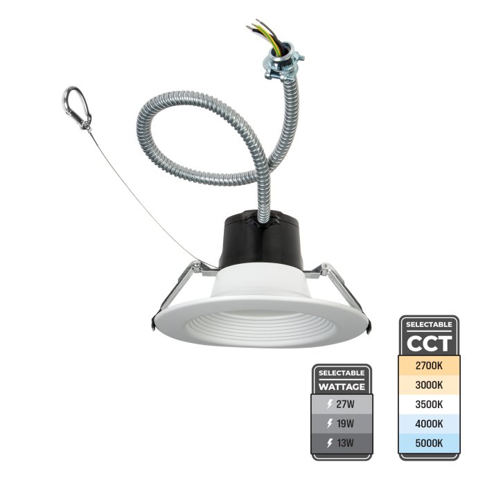 6" Commercial Recessed LED Downlight - Dimmable - Selectable CCT & Wattage - Up to 2,970 Lumens - Single / 6-Pack main product photo