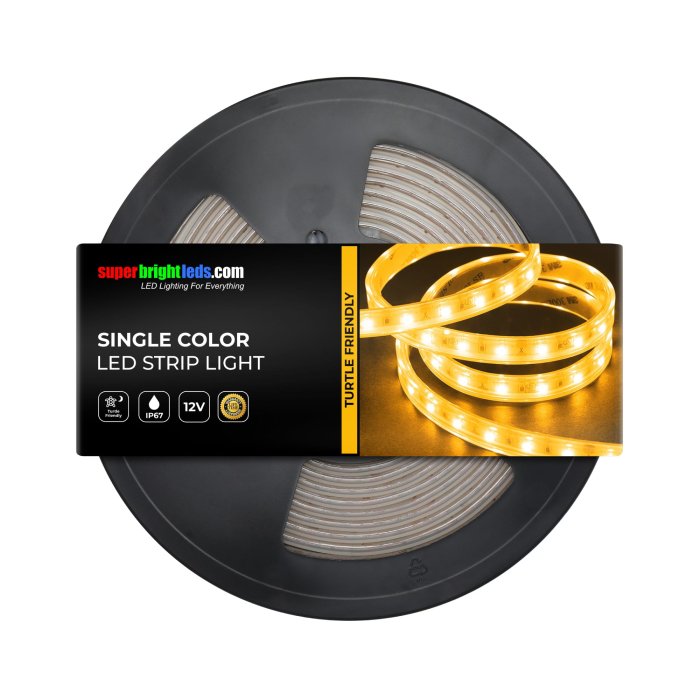 5m Turtle-Friendly Outdoor LED Strip Light - Amber - Weatherproof - IP67 - 12V / 24V main product photo