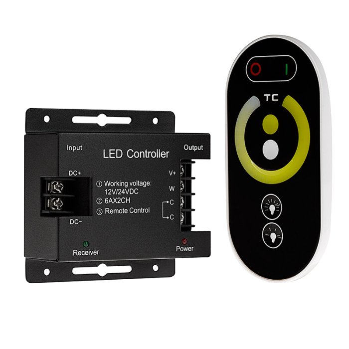 Variable Color Temperature LED Controller - Wireless RF Touch Color Remote - 6 Amps/Channel Variable Color Temperature LED Controller - Wireless RF Touch Color Remote - 6 Amps/Channel