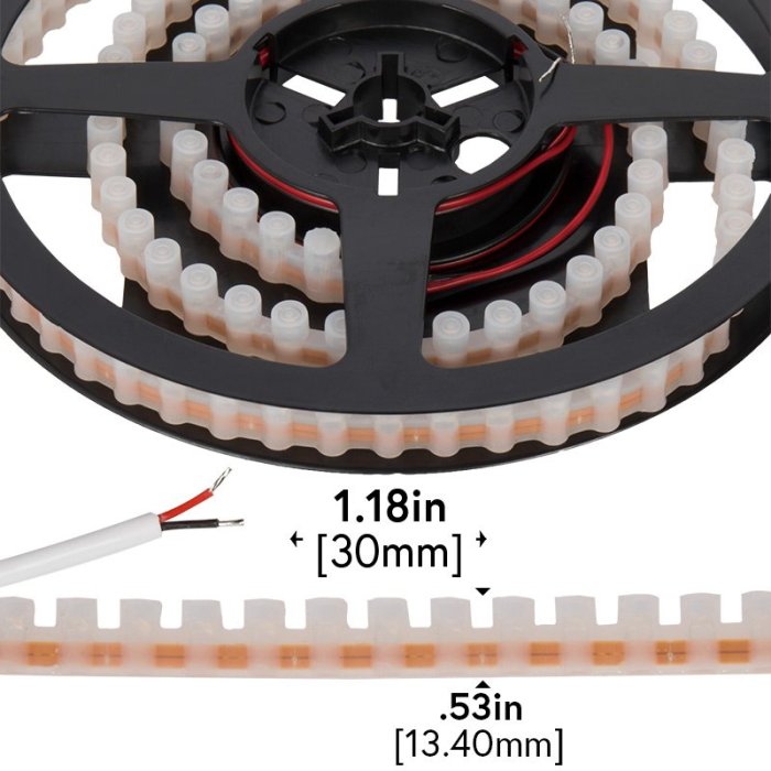 Waterproof Single-Color LED Strip Light - Super Flexible with Through Hole LEDs - 1m Length - 12V main product photo