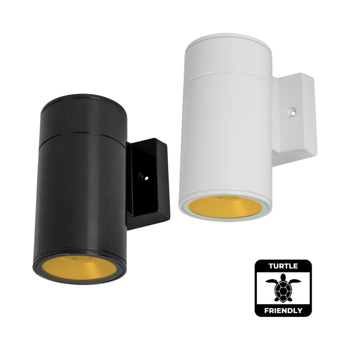 20W Amber LED Turtle-Friendly Sconce - Black / White - 590nm main product photo
