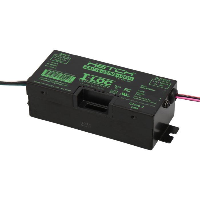 Hatch Constant Current LED Driver I-LOC Key Programmable - XAC Case - 0-10V Dimmable - 24-46 VDC - Up to 16W - Up to 350mA main product photo