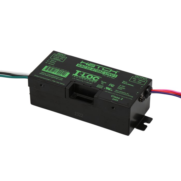 Hatch Constant Current LED Driver I-LOC Key Programmable - XAC Case - 0-10V Dimmable - 24-46 VDC - Up to 32W - Up to 700mA main product photo