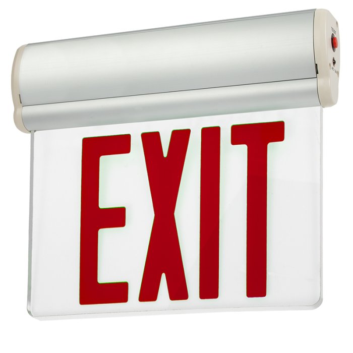 Edge Lit LED Exit Sign - Emergency Battery Backup - Single Face - Red - Single / 4-Pack main product photo