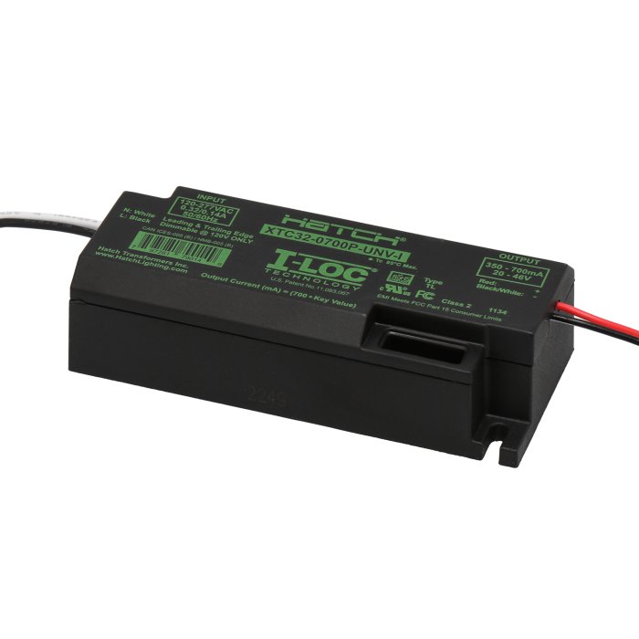 Hatch Constant Current LED Driver I-LOC Key Programmable - XTC Case - Phase Dimmable - 20-46 VDC - Up to 32W - Up to 700mA main product photo