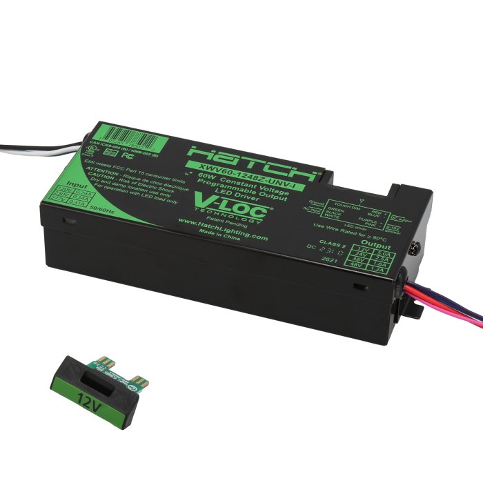 Hatch V-LOC Key Programmable Constant Voltage LED Driver - 0-10V & TOUCH Dimming - 120-277 VAC - 60W main product photo