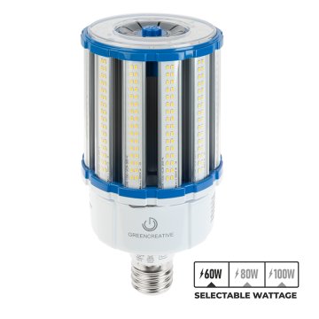Green Creative 100W HID Post Top Lamp - Post Top Lamp - EX39 Base - Selectable Wattage - Up To 11,700 Lumens - 277V - 5000K