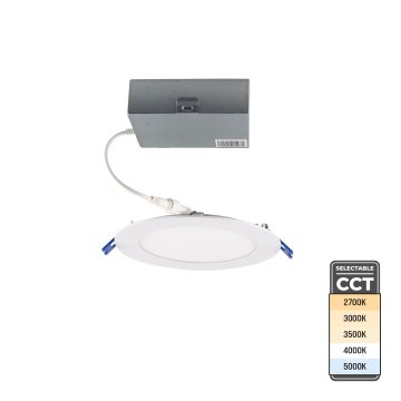 Lightolier 15 W Ultra-Thin LED Canless 6" Downlight - Selectable CCT - TRIAC Dimmable - 120 W Incandescent Equivalent - 1,100 Lumens - White 