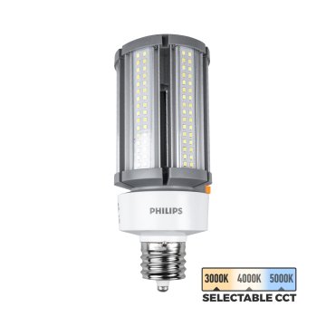 Philips 36W LED Corn Bulb - Type B Ballast Bypass - 150W Metal Halide Equivalent - 5,000 Lumens - Field-Selectable CCT