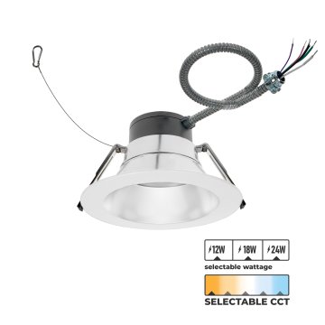 8" Commercial LED Recessed Downlight - Selectable CCT - Selectable Wattage - Up to 2,496 Lumens