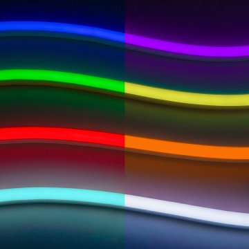 24V 5m RGB Neon LED Strip Light - Dual Bend Neon Flex- IP67 - 16mm Wide