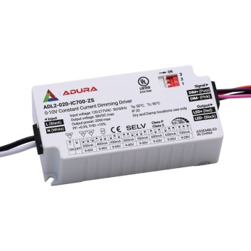 Adura 20W Selectable Constant Current LED Driver - 3-in-1 Dimmable - 350mA-700mA - 9-45 VDC