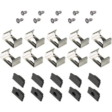 Accessory Pack for Armacost Aluminum Surface Mount Channel - Black Anodized