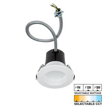 4-inch LED Commercial Recessed Downlight - Selectable CCT - Selectable Wattage - Dimmable - Up to 1,980 Lumens