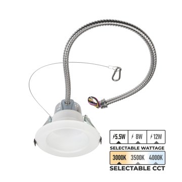 Lightolier 4 in. Commercial Downlight - Selectable Output and CCT - Up to 1,000 Lumens - 3000K / 3500K / 4000K