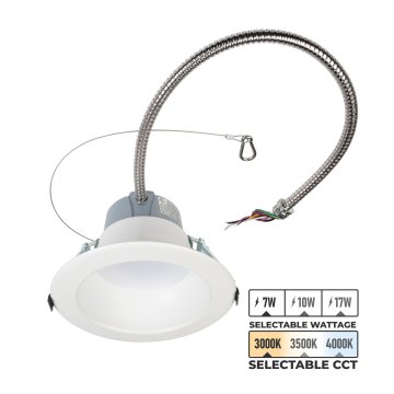 Lightolier 6 in. Commercial Downlight - Selectable Output and CCT - Up to 1,500 Lumens - 3000K / 3500K / 4000K