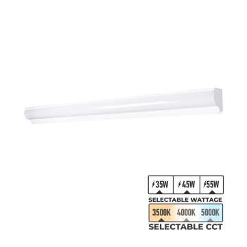 4 ft LED Linear Corner Stairwell Light - Selectable Wattage 35W / 45W / 55W - Selectable CCT 3500K / 4000K / 5000K - Up To 6,600 Lumens