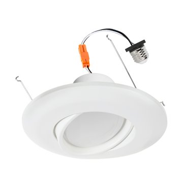 LED Recessed Lighting Kit for 5&quot; to 6&quot; Cans - Retrofit LED Downlight w/ Gimbal Trim - 75 Watt Equivalent - Dimmable - 1000 Lumens