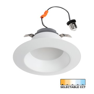 LED 4-inch Downlight - 10W Recessed Retrofit - Selectable CCT - Up To 750 Lumens - 2700K / 3000K / 3500K / 4000K / 5000K