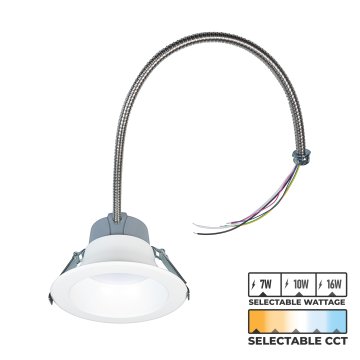Euri Lighting 6" LED Commercial Downlight - Selectable Wattage and CCT - Canless - Up to 1,500 Lumens